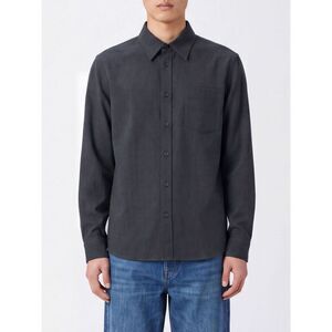 A.P.C. Men A.P.C. Gray Wool Blend Shirt Jacket With Patch Pockets